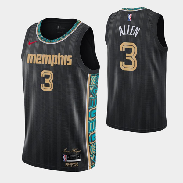 Men's Memphis Grizzlies #3 Grayson Allen Black NBA 2020-21 City Swingman Stitched Jersey Men's Memphis Grizzlies #3 Grayson Allen Black NBA 2020-21 City Swingman Stitched Jersey